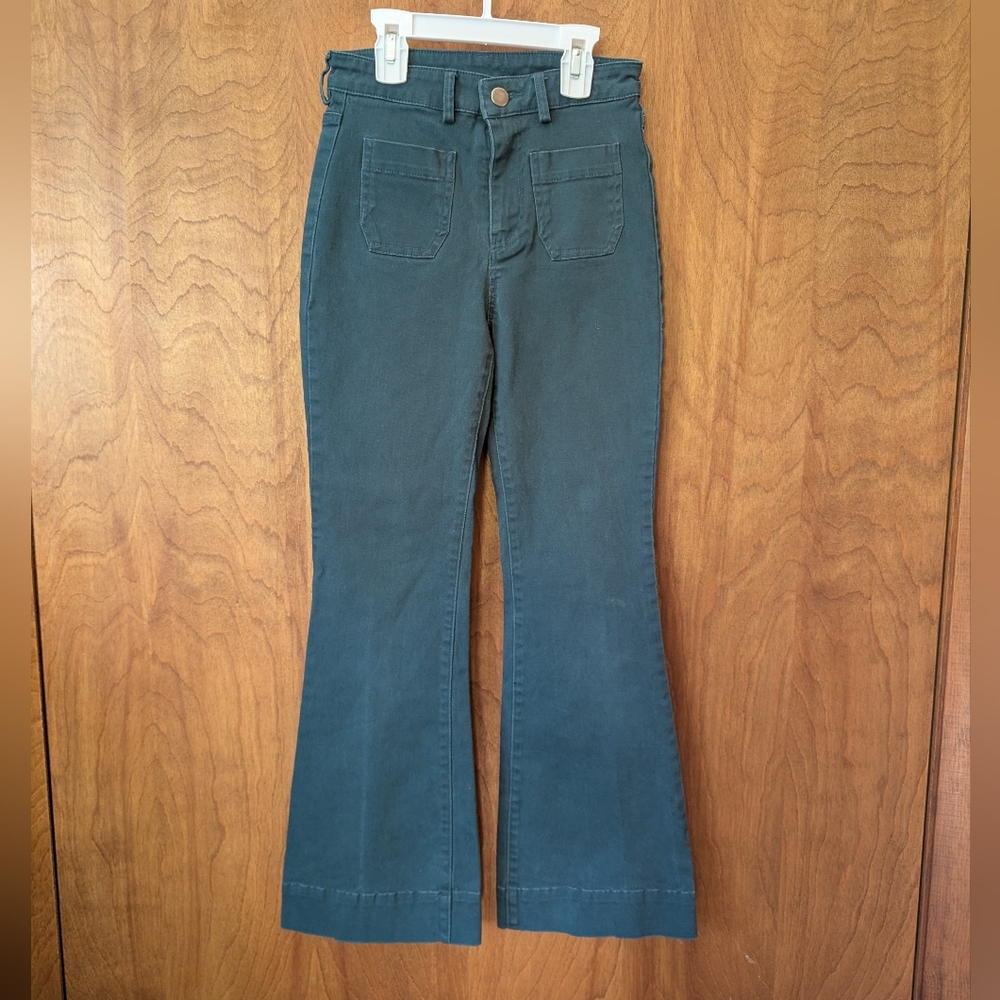 Franki By Francesca's High Rise Flare Jeans in Teal 🩵 7/8 - Picture 1 of 9